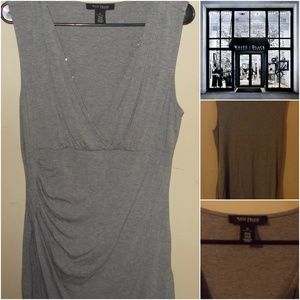 WHITE HOUSE BLACK MARKET GRAY DRESS SZ. M